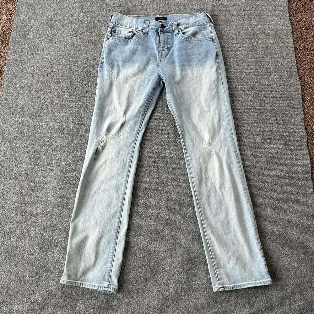 True Religion Ricky Jeans Mens 34x34 Blue Light Wash Straight Lot 2‎ No Flap